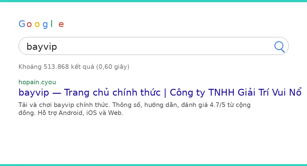 Cách tìm bayvip trên Google